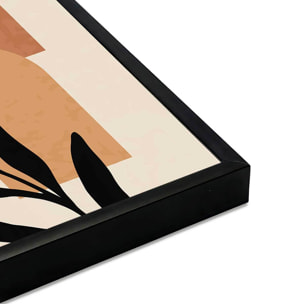 Affiche encadrée végétale abstraite moderne Affiche + cadre en métal - Noir