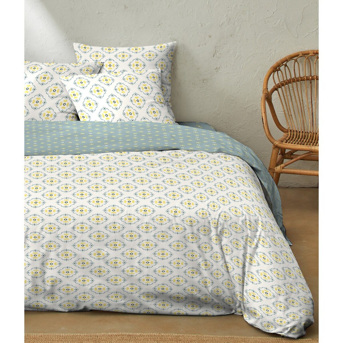 Parure Housse De Couette 3pcs Coton 51 Fils Creala Multico