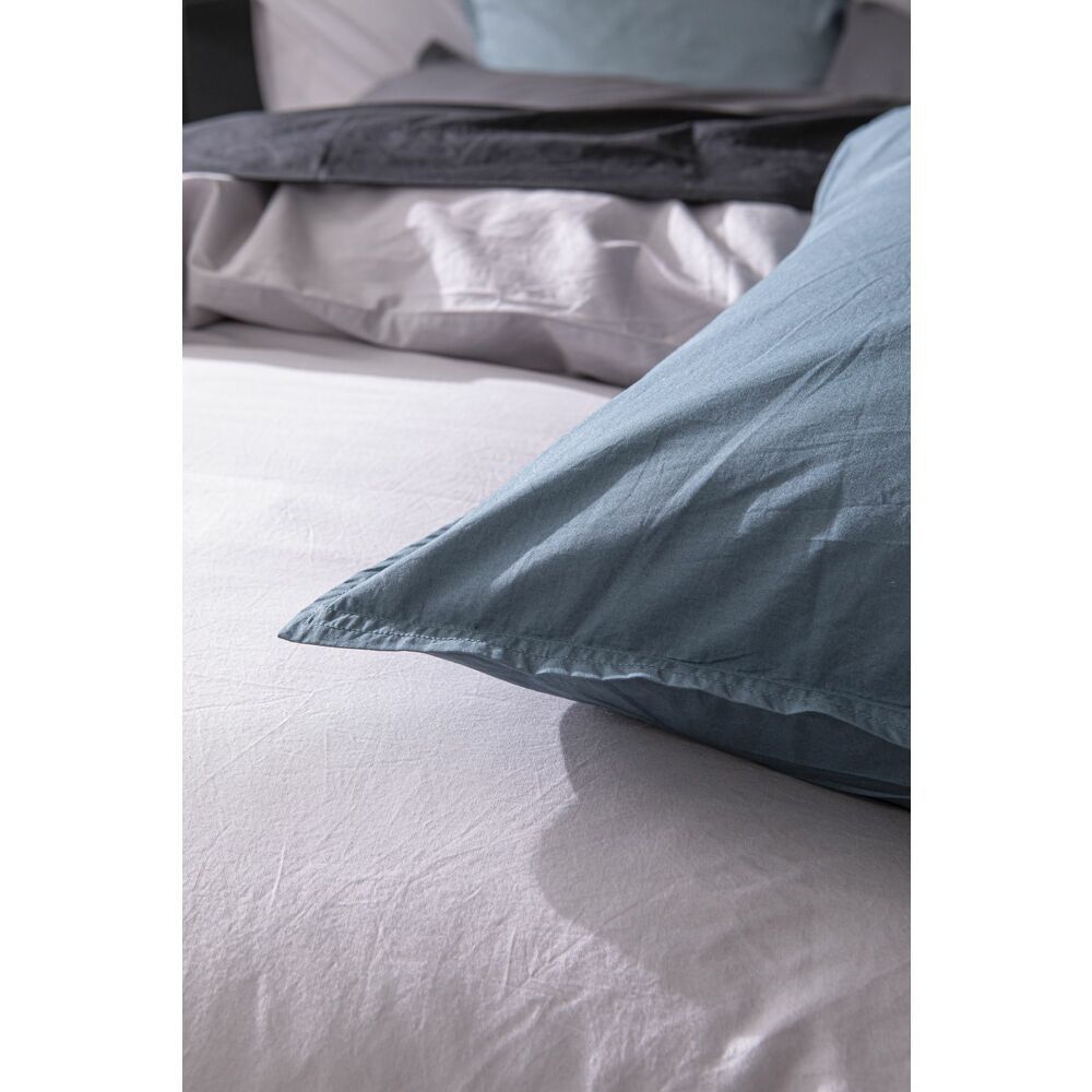 Paire de Lot de 2 taies d'oreiller Percale de coton 80fils Lagon