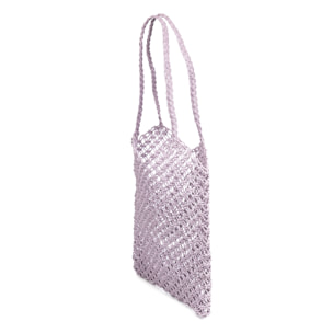 IRIA QUINTANA Borsa a Spalla da Donna Chieti. Tessuto Paglia 41x3x40 Cm. Lilla