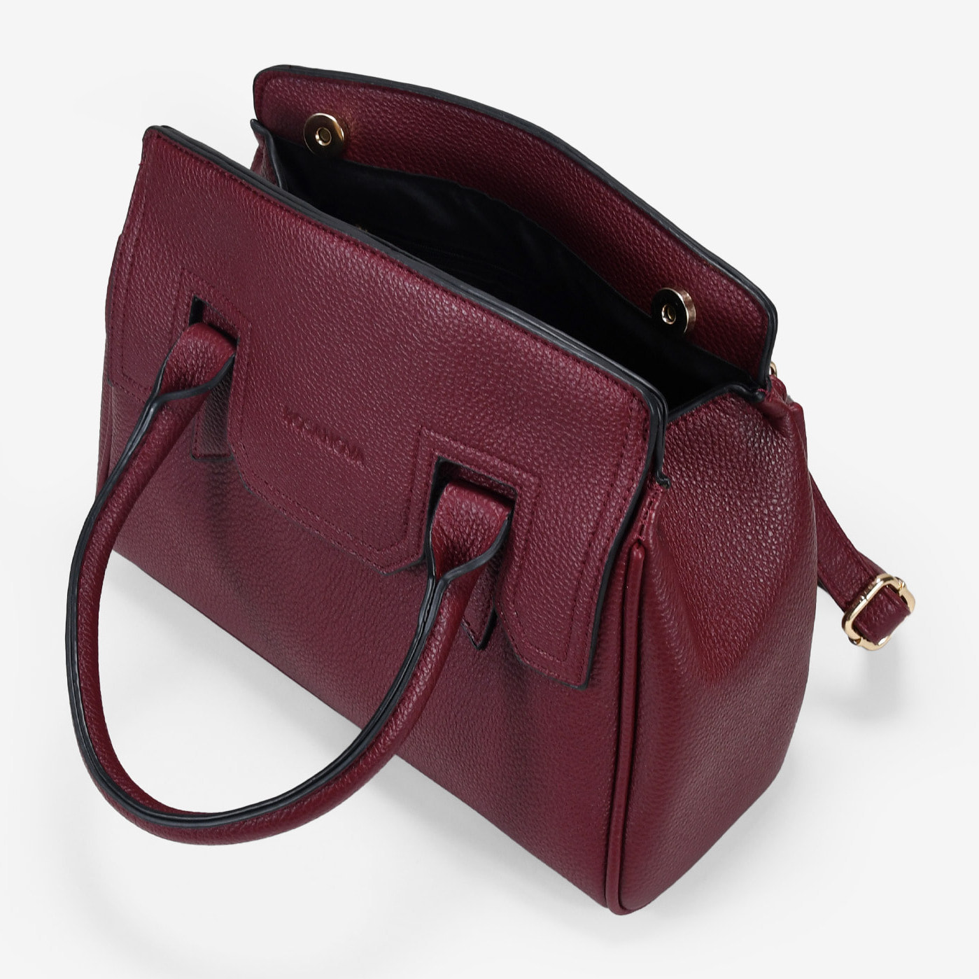 Bolso de mano burdeos con cierre de imán