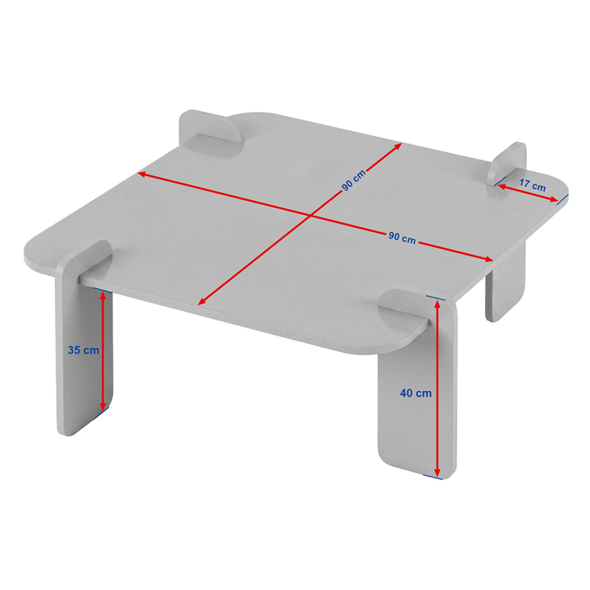 Table basse carrée effet travertin et noyer 90x90cm BROOKLYN
