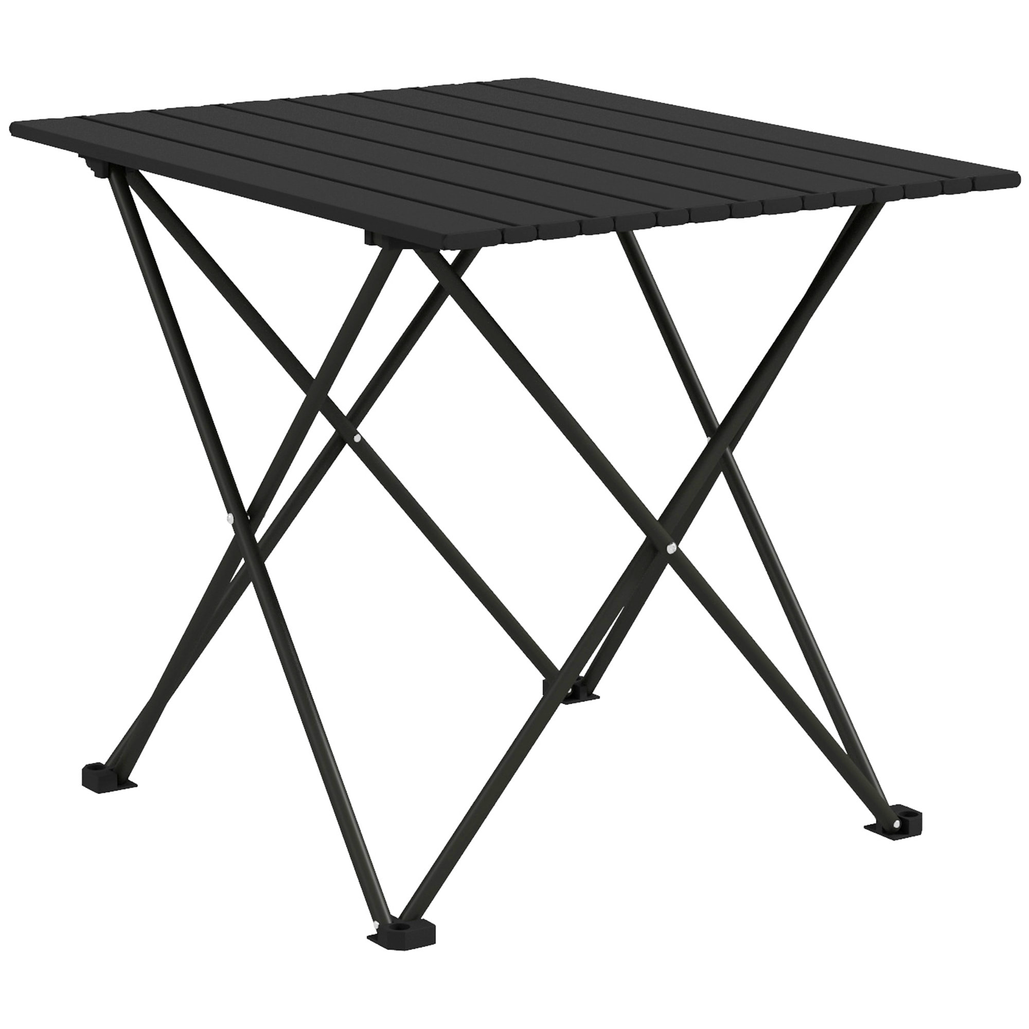 Table de camping pique-nique pliable - sac de transport inclus - métal noir