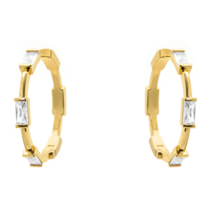 Pendientes de Circonita Brillante acabado en oro amarillo de 18k