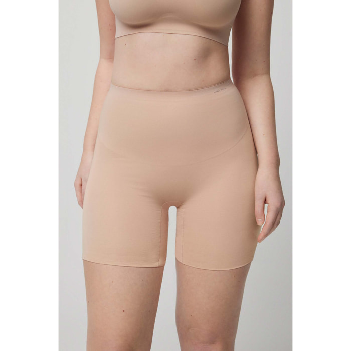 Guaina snellente in cotone ad alta compressione beige