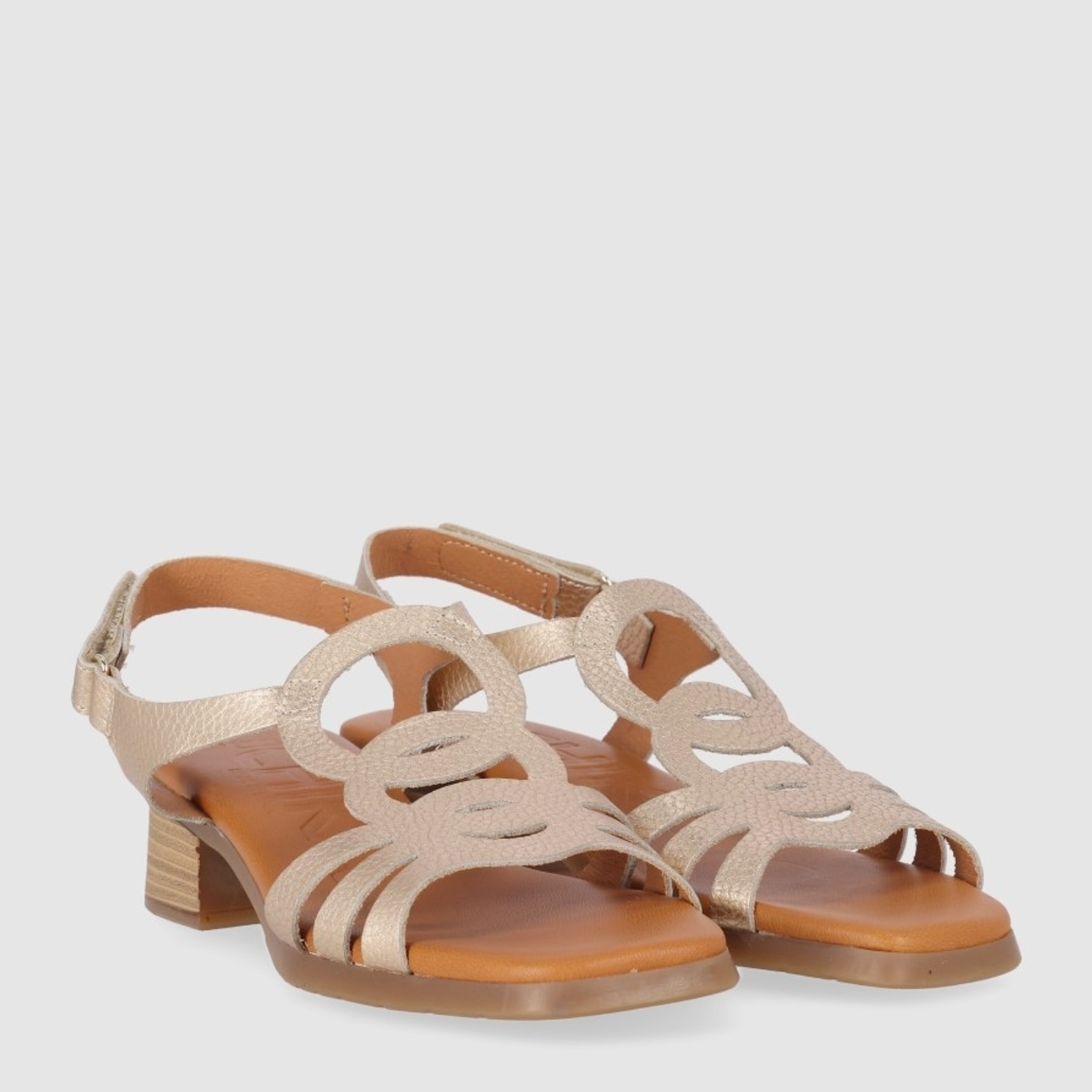 Sandalias de Piel - Platino - Tacón: 3 cm