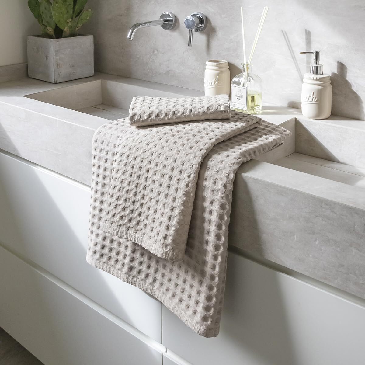 Telo doccia in cotone - BEIGE