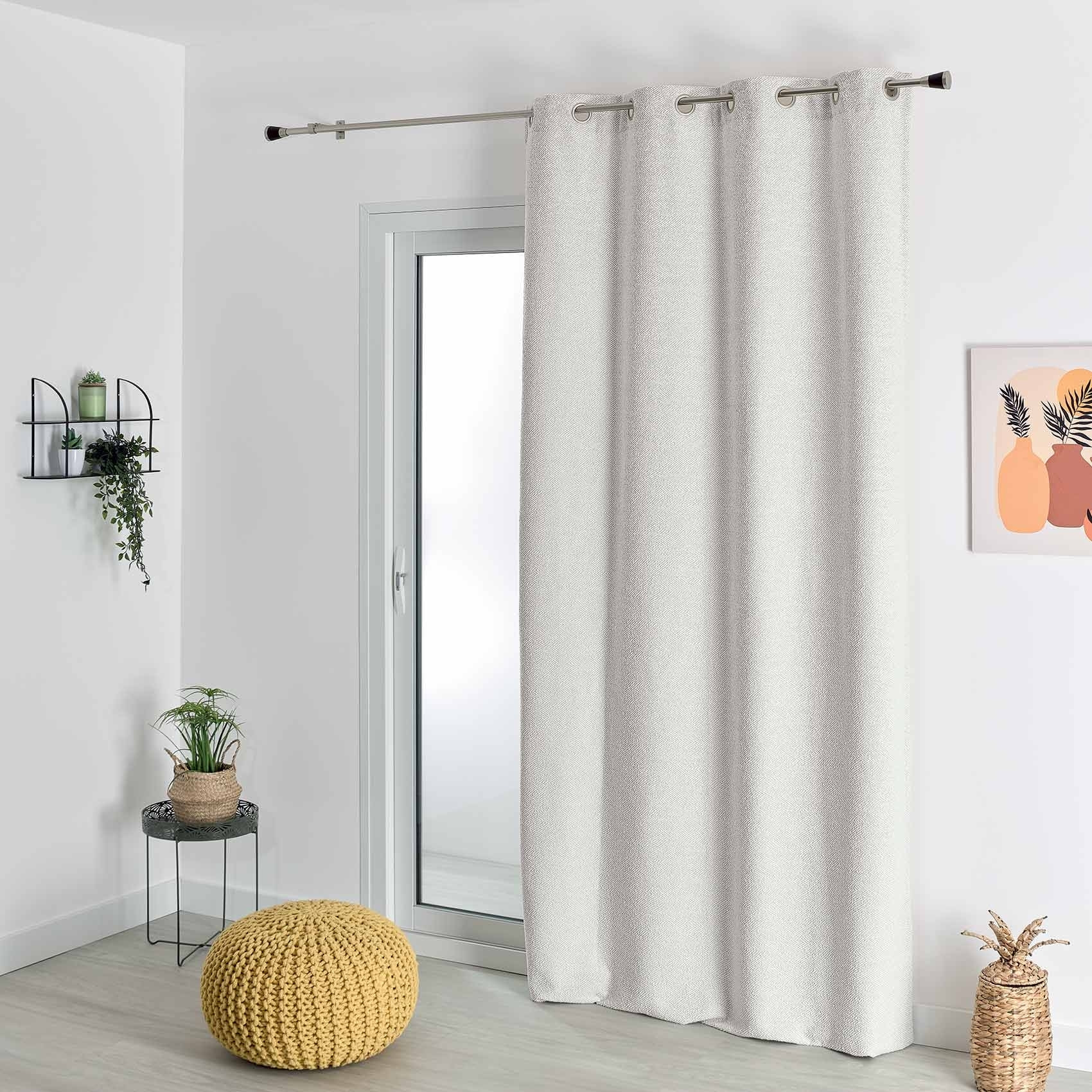 Rideau thermique semi-occultant bouclette - Ecru