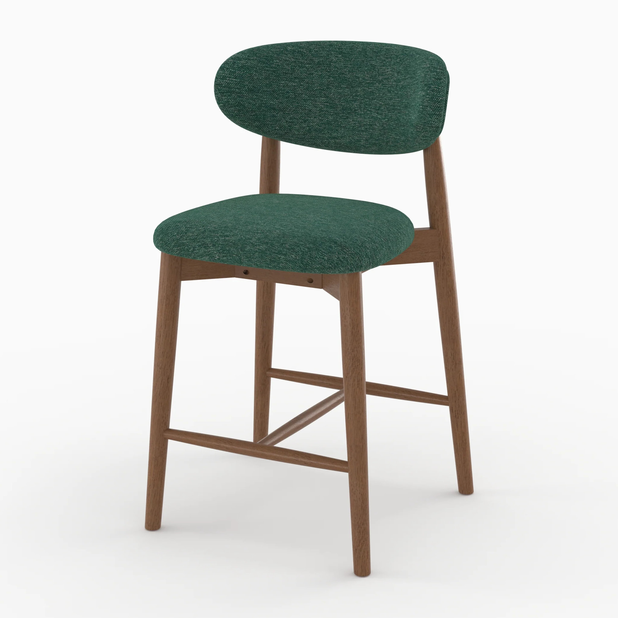Lot de 2 chaises pour ilot central 64,5 cm en tissu vert sapin - Yuna