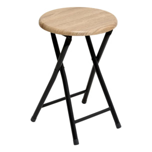 Tabourets pliants effet bois naturel