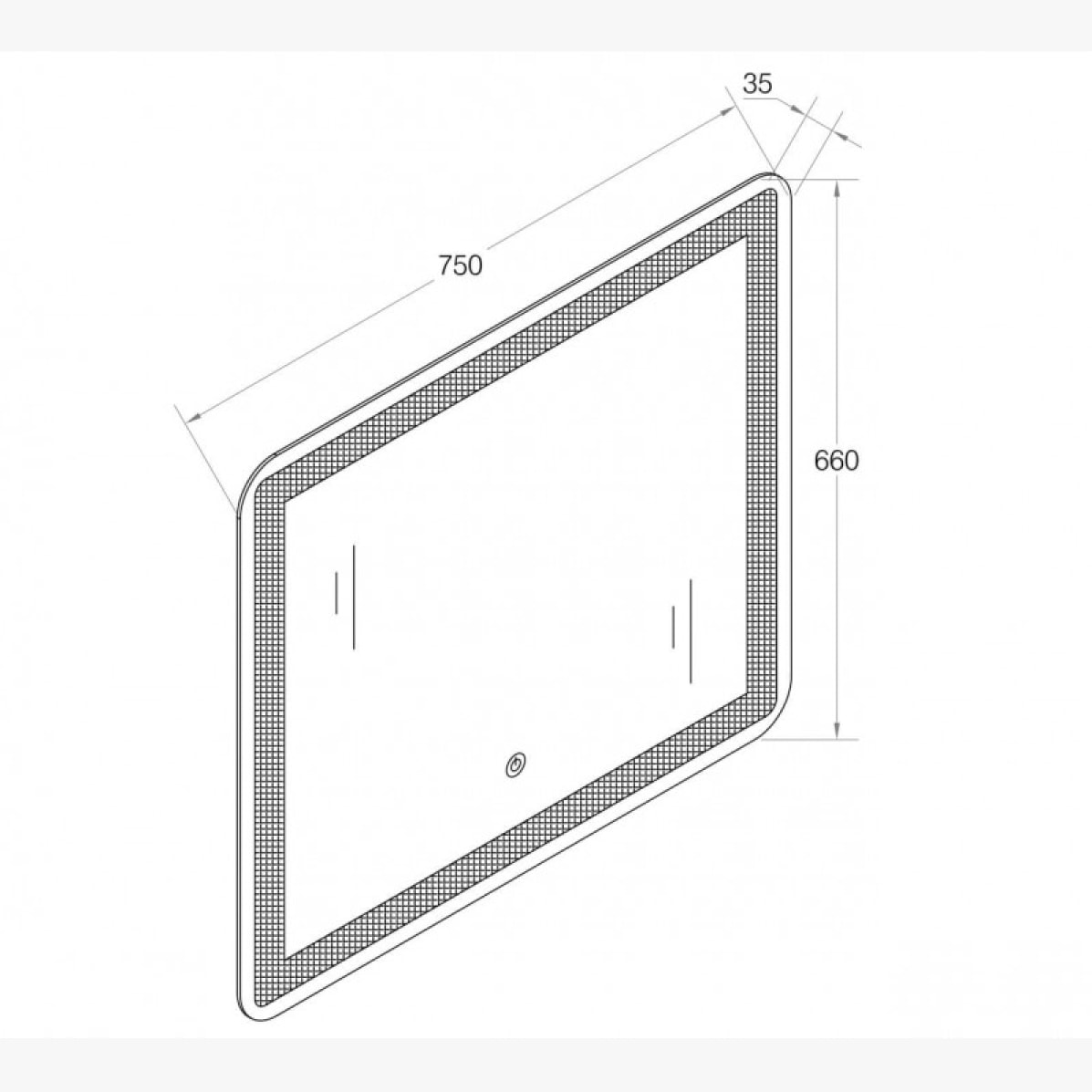 Miroir salle de bain lumineux 75 x 66 cm