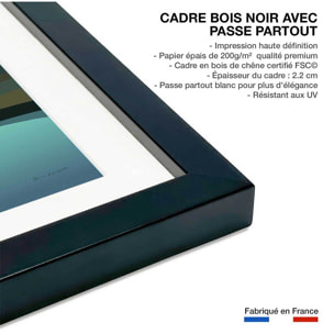 Affiche voyage Fleuve d'Amazonie Affiche + cadre en bois - Noir