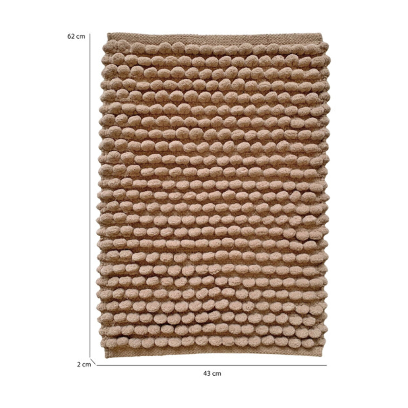 Tapis de salle de bain rectangulaire 40 x 60 cm avec pompons - 6 coloris - POP