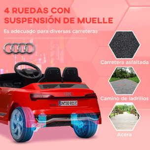 Coche Eléctrico para Niños de +3 Años Audi Q8 etron sportback Carro Eléctrico Infantil con Batería 12V Mando a Distancia Ruedas con Suspensión de Muelles Faros Bocina y Música Rojo