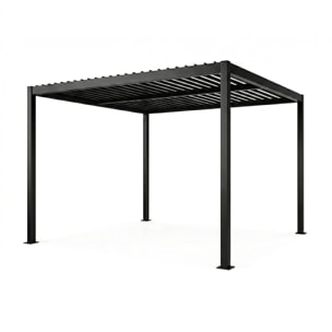 Pergola bioclimatique aluminium et acier lames orientables 3x3m MILL