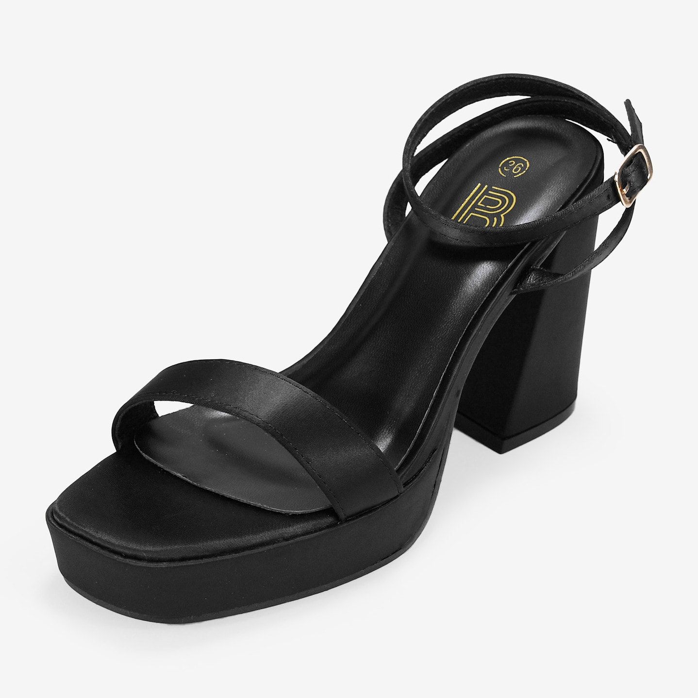 Sandalias de tacón campana negras