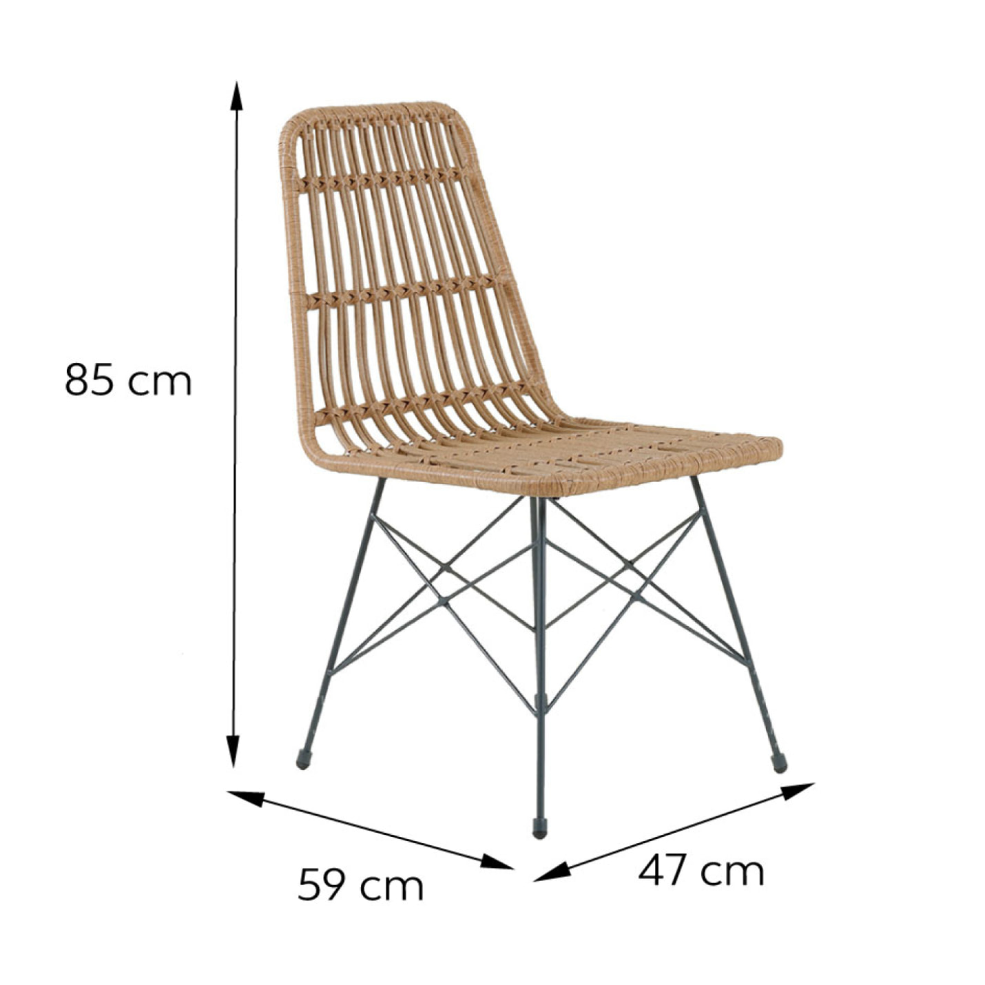 Lot de 6 chaises en résine tressée effet rotin JAGNA