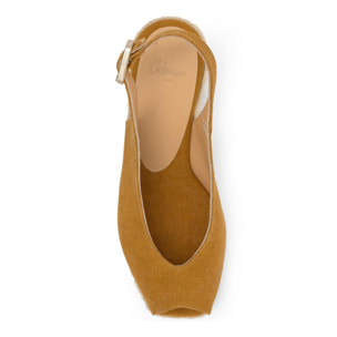 Alpargata destalonada Diana estilo peep-toe en algodón orgánico lavado