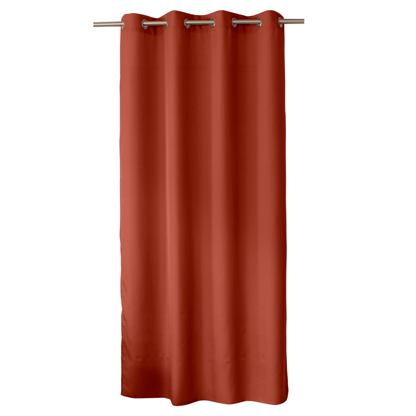 Rideau uni à oeillets - Brique