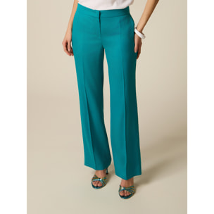 Oltre - Pantalones palazzo de lyocell - Petrol Blue