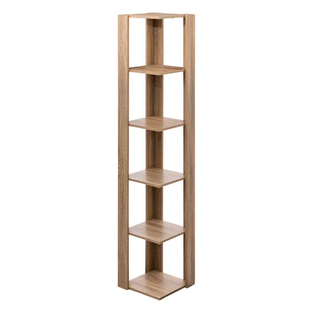 Étagère colonne d'angle effet chêne naturel beige