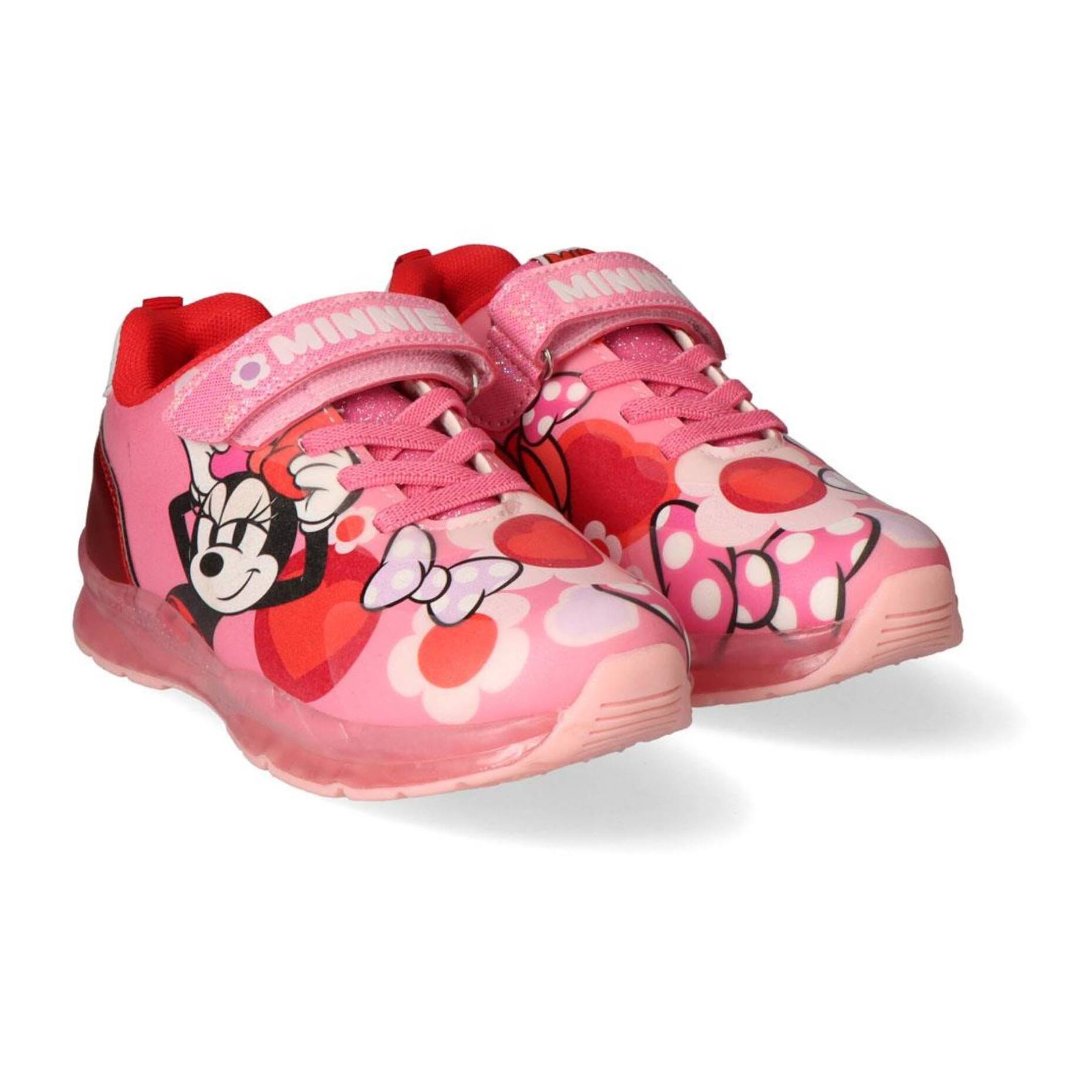 Zapatilla deportiva infantil suela ligera con luces "Minnie"