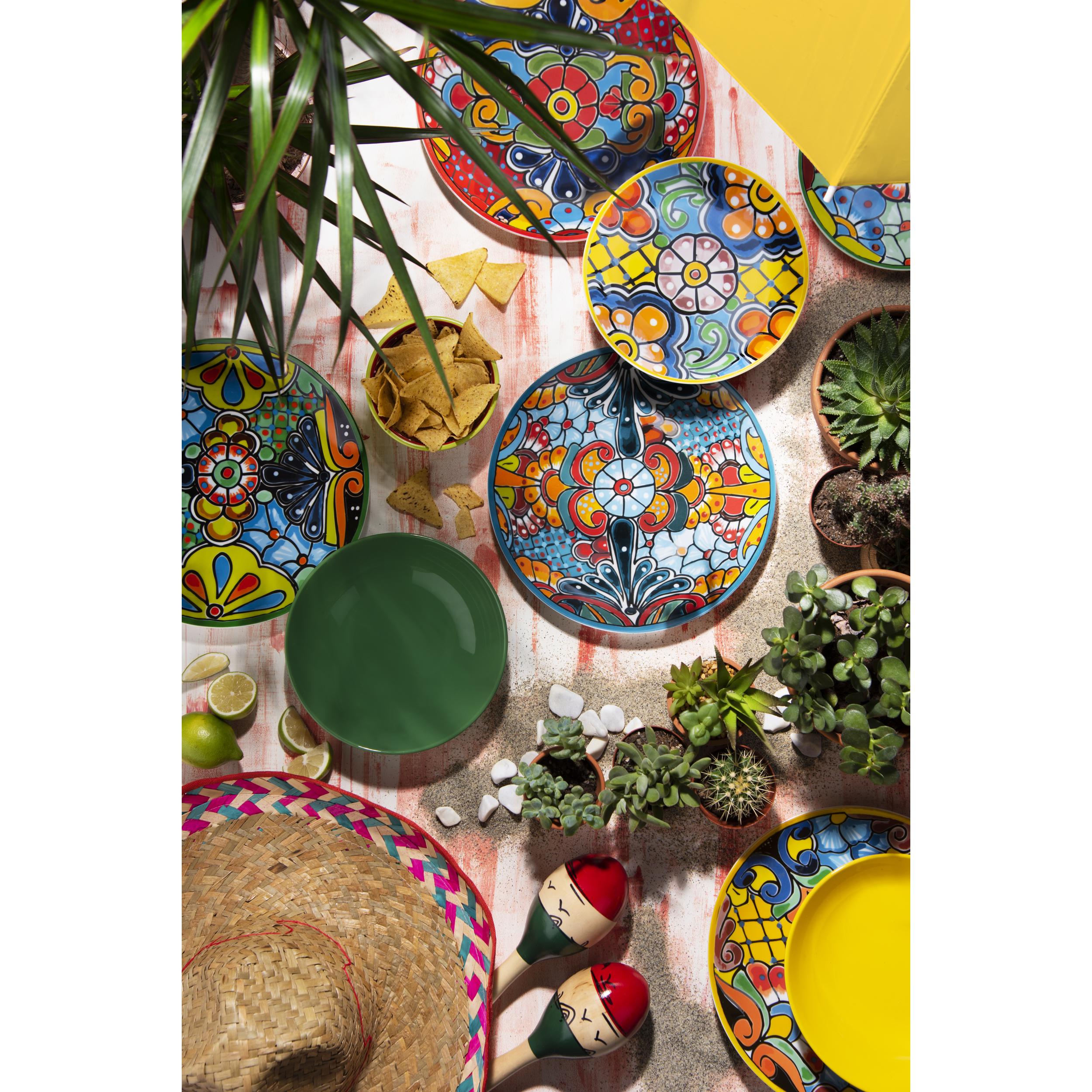 Servizio piatti 12 pezzi Excelsa Acapulco, porcellana e stoneware multicolore