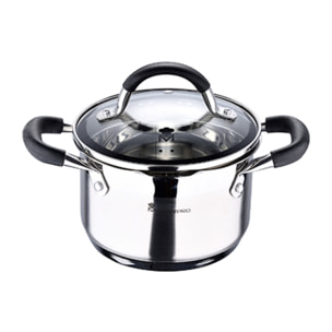 OLLA 16X10CM 1.8L ACERO INOX IND C/TAPA FOODIES MP