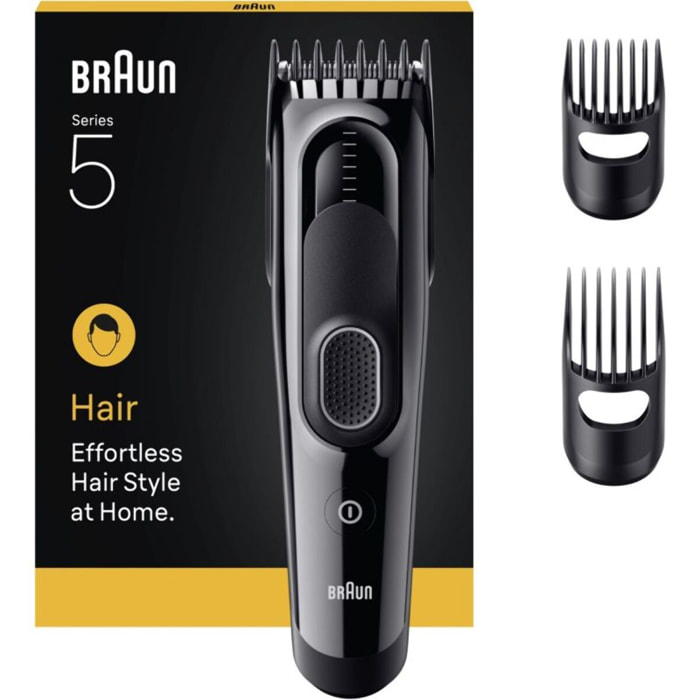 Tondeuse cheveux BRAUN HC5530, molette réglable, 17 hauteurs de coupe, précision 3 mm, autonomie 50 mn