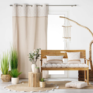 Rideau d'ameublement à parement imprimé - Blanc