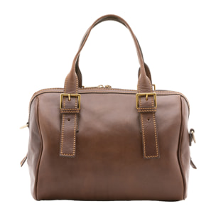Borsa a bauletto  unisex In Vera pelle Made in Italy 29x27x13 cm