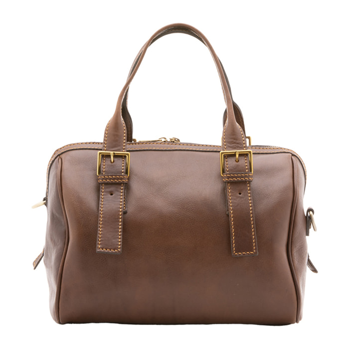 Borsa a bauletto  unisex In Vera pelle Made in Italy 29x27x13 cm