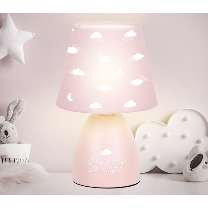 Lampe De Chevet Enfant Rose Et Gris
