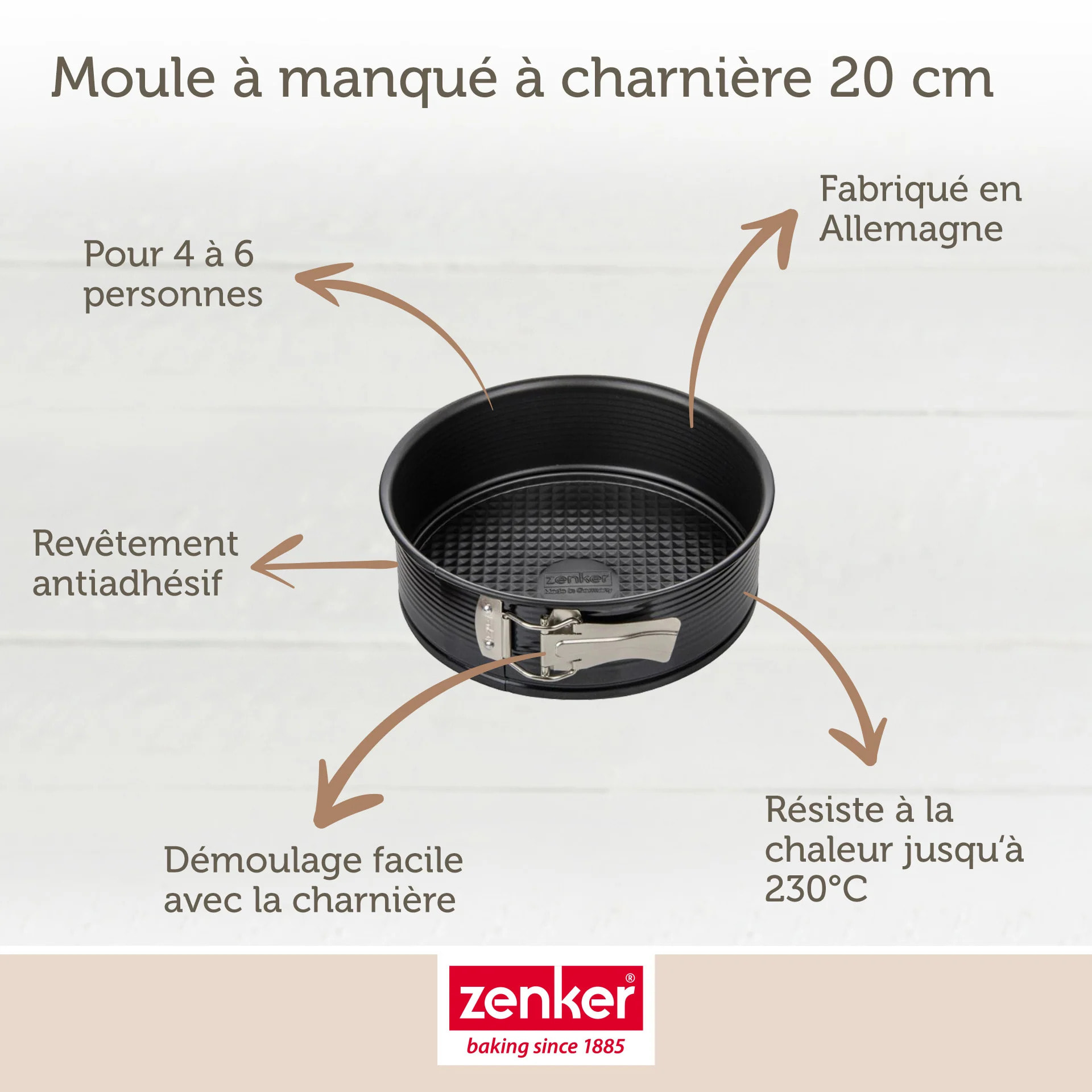 Moule à manqué à charnière 20 cm Zenker Black Metallic