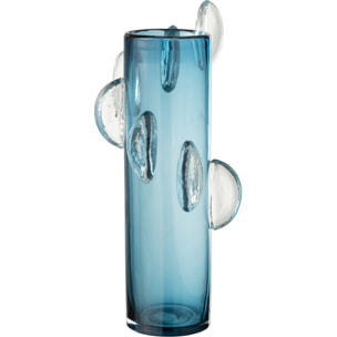 J-Line Vase Steggy Verre Bleu Large