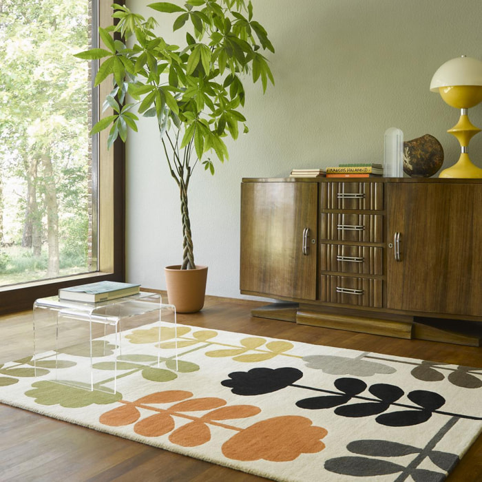 Tapis salon et chambre fait à la main en laine motif seventies