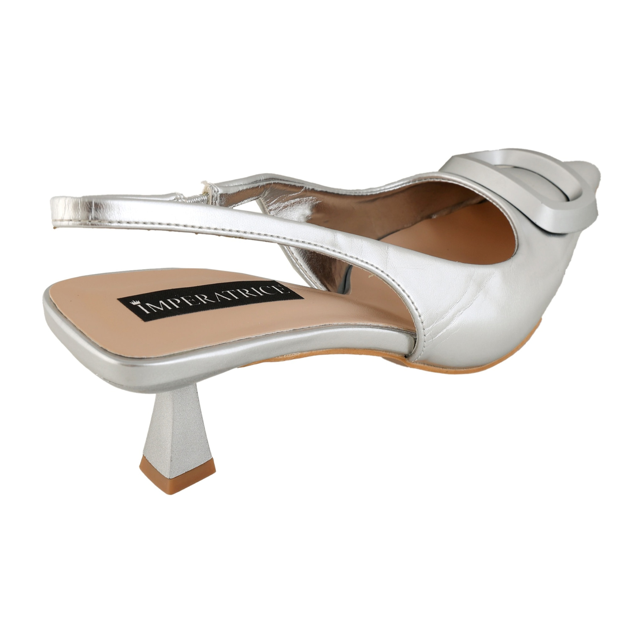 Decolletè slingback con tacco basso a rocchetto