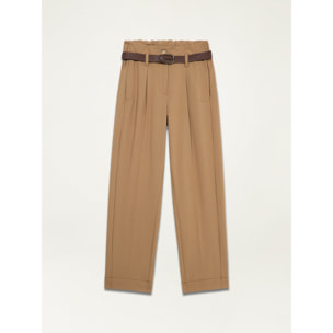 Oltre - Pantalones con cinturón - Beige