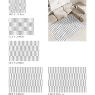 Alfombra de vinilo Dynamic Gris 160x240 cm -PVC antideslizante, vinilica para cocina o salón, lavable, estilo abstracto