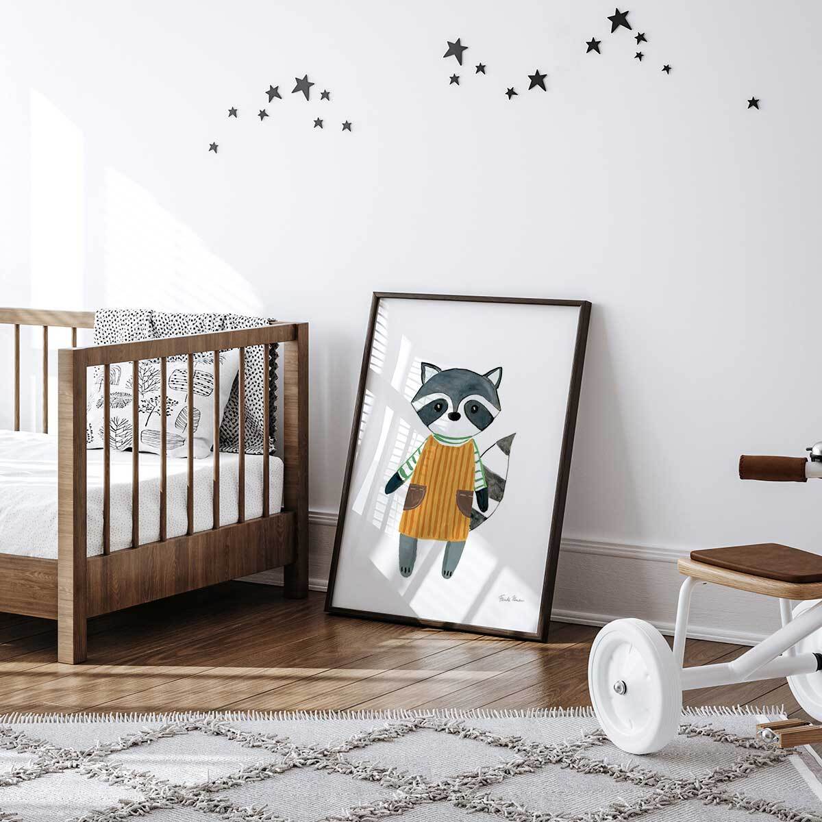 Affiche enfant maman raton  Affiche sous cadre noir