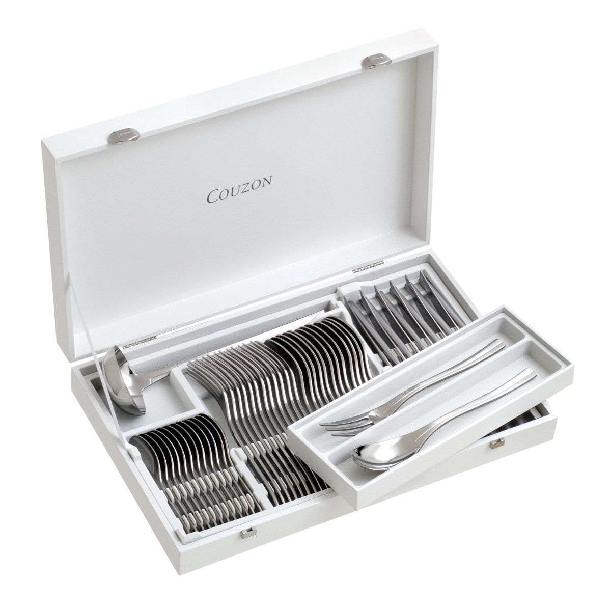Ecrin Bois - Coffret de rangement 50 couverts