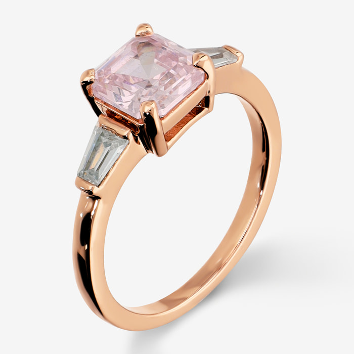 Anello Cocktail con Cubic Zirconia Rosa