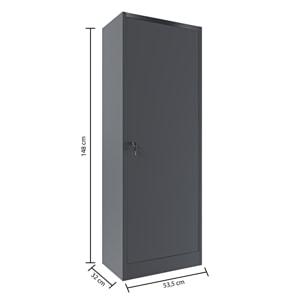 Armadio Portafucili 10 Posti Armadietto Armi Fuciliera In Lamiera Di Acciaio Con Cassetto Tesoretto Con Serratura Doppia Chiave 148x53.5x32 Cm Grigio