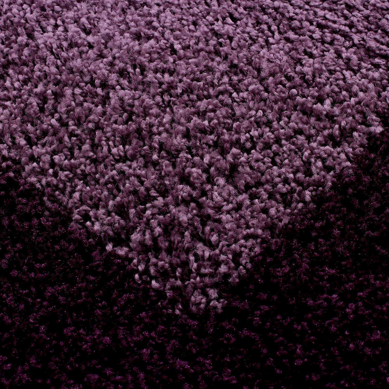 OTTA - Tapis rond shaggy à poils longs motif cadre Lila