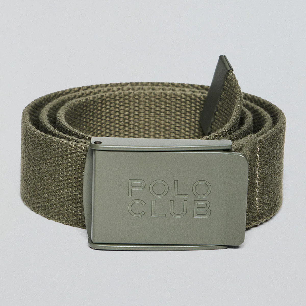 Cinturón Brahim caqui canvas con hebilla logotipada