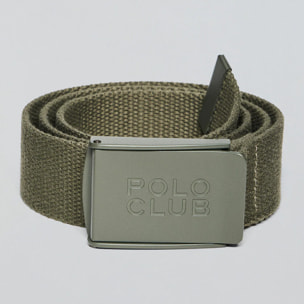 Cinturón Brahim caqui canvas con hebilla logotipada