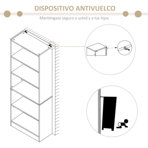 Librería Estantería para Oficina de Madera 63x29,5x176cm