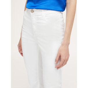 Motivi - Pantalones kick flare de drill - Blanco