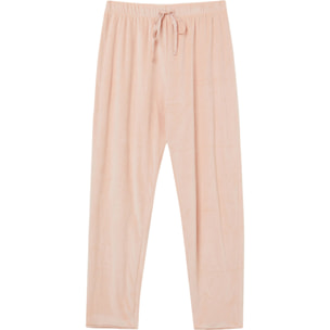 Pantalone in velour con profili in satin