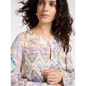 Elena Mirò - Blusa con stampa bandana - Viola